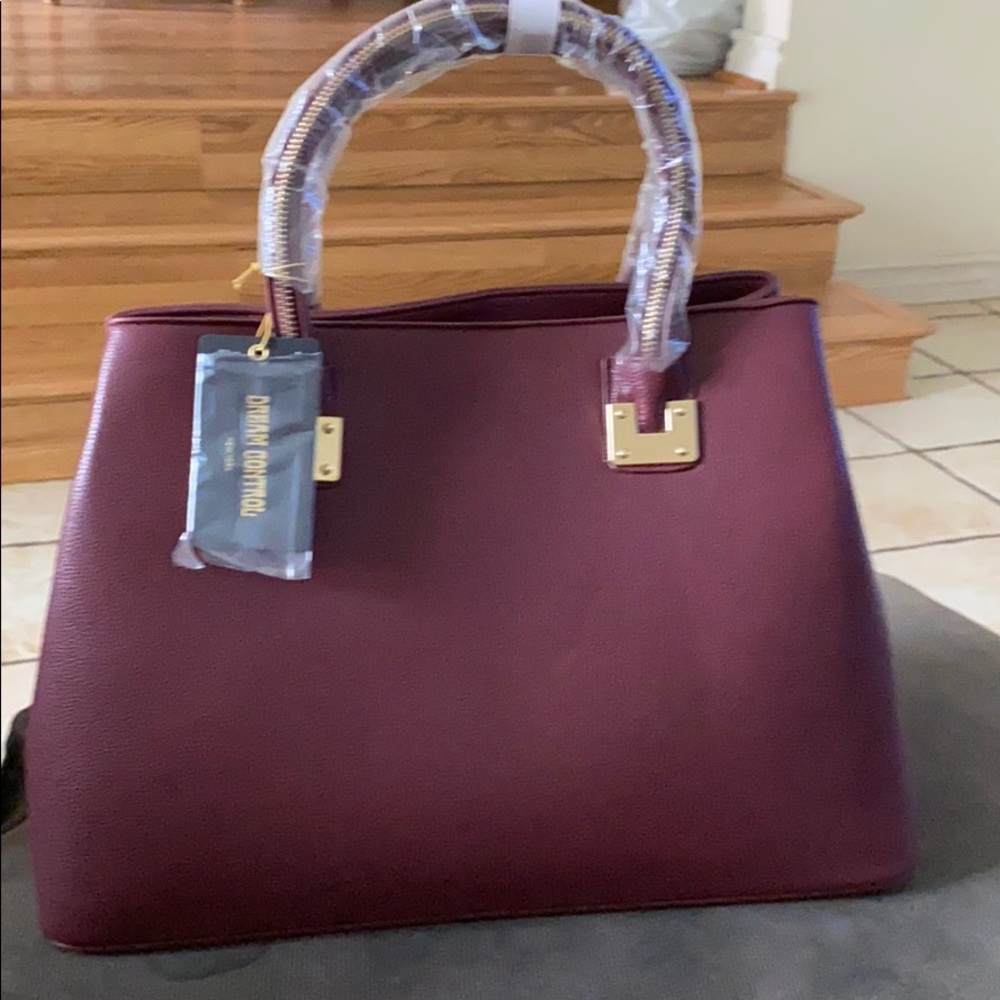 Deep red handbag faux leather brand new